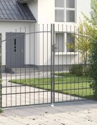 vidaXL Двойна порта WOERDEN 2995 x 2495 см Стомана Сиво С ключалка