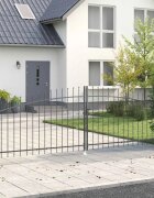 vidaXL Двойна порта WOERDEN 400 x 1745 см Стомана Сиво С ключалка