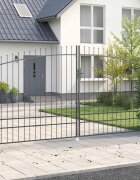 vidaXL Двойна порта WOERDEN 400 x 2495 см Стомана Сиво С ключалка