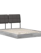 vidaXL Двойно легло с табла Сиво сонома и тъмносиво 140 x 190 cm