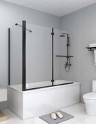 vidaXL Двойно сгъваема душ кабина ESG 120x68x130 см черна