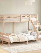 vidaXL Двуетажно легло 90x200/140x200 см борово дърво масив