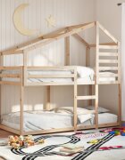 vidaXL Двуетажно легло без матрак 90x190 cm Масивна дървесина Бор