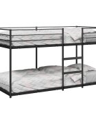 vidaXL Двуетажно легло без матрак Черно 90x190 cm Стомана