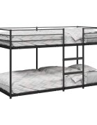 vidaXL Двуетажно легло без матрак Черно 90x200 cm Стомана