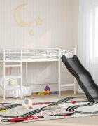 vidaXL Двуетажно легло с пързалка за деца Бяло и антрацит 100 x 190 cm