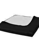 vidaXL Двулицева ватирана завивка черно / бяло 220 x 240 cм