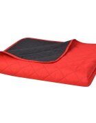 vidaXL Двулицева ватирана завивка червено и черно 170 x 210 cм
