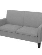 vidaXL Двуместен диван 135х65х76 см светлосив