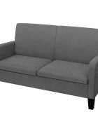 vidaXL Двуместен диван 135х65х76 см тъмносив