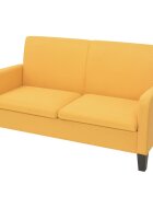 vidaXL Двуместен диван 135х65х76 см жълт