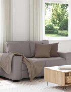 vidaXL Двуместен диван бежов 160x77x82 см плат