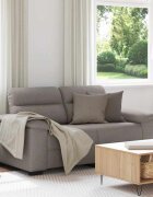 vidaXL Двуместен диван бежов 160x81x84 см плат