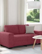 vidaXL Двуместен диван бордо 160x77x82 см плат