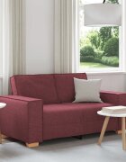 vidaXL Двуместен диван бордо 160x78x84 см плат