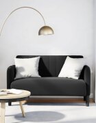 vidaXL Двуместен диван черен 109 см кадифен