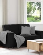 vidaXL Двуместен диван Черен 160 cm Изкуствена