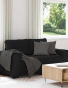 vidaXL Двуместен диван черен 160x77x82 см плат