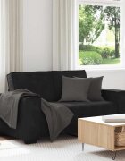 vidaXL Двуместен диван черен 160x78x84 см кадифе