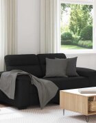 vidaXL Двуместен диван черен 160x81x84 см плат