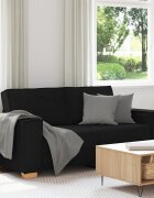 vidaXL Двуместен диван черен 180x78x84 см плат