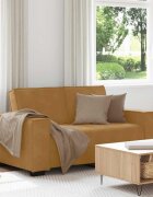 vidaXL Двуместен диван кафяв 160x78x84 см кадифе
