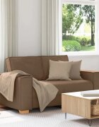 vidaXL Двуместен диван кафяв 160x78x84 см плат
