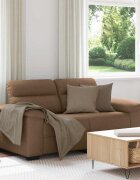 vidaXL Двуместен диван кафяв 160x81x84 см плат