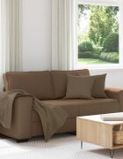 vidaXL Двуместен диван кафяв 180x77x82 см плат