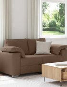 vidaXL Двуместен диван Кафяво 160 cm текстил