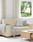 vidaXL Двуместен диван Крем 160 cm Изкуствена
