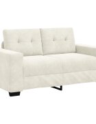 vidaXL Двуместен диван Крем 160 cm Кадифе