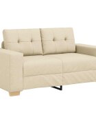 vidaXL Двуместен диван Крем 160 cm текстил