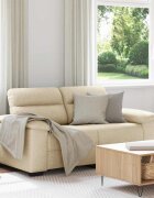 vidaXL Двуместен диван кремав 160x81x84 см плат