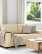 vidaXL Двуместен диван кремав 180x77x82 см плат