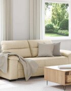 vidaXL Двуместен диван кремав 180x81x84 см плат