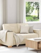 vidaXL Двуместен диван ленен 160x78x84 см