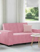 vidaXL Двуместен диван розов 160x78x84 см кадифе