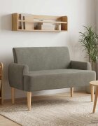 vidaXL Двуместен диван с копчета Светлосиво 116 x 67 x 81 см