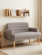 vidaXL Двуместен диван с копчета Таупе 116 x 67 x 80 см Текстил