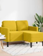 vidaXL Двуместен диван с шезлонг Г-образен жълт 125 см кадифе