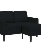 vidaXL Двуместен диван с шезлонг в L-образна форма черен 125 cm плат