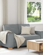 vidaXL Двуместен диван светло сив 160x78x84 см плат