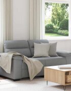 vidaXL Двуместен диван светло сив 160x81x84 см плат