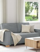 vidaXL Двуместен диван светло сив 180x78x84 см плат