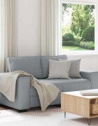 vidaXL Двуместен диван светлосив 160x77x82 см плат