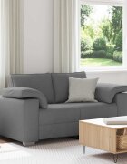 vidaXL Двуместен диван Тъмен сив 160 cm текстил