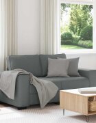 vidaXL Двуместен диван тъмносив 160x77x82 см плат