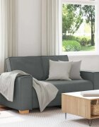 vidaXL Двуместен диван тъмносив 160x78x84 см плат