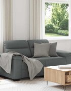 vidaXL Двуместен диван тъмносив 160x81x84 см плат